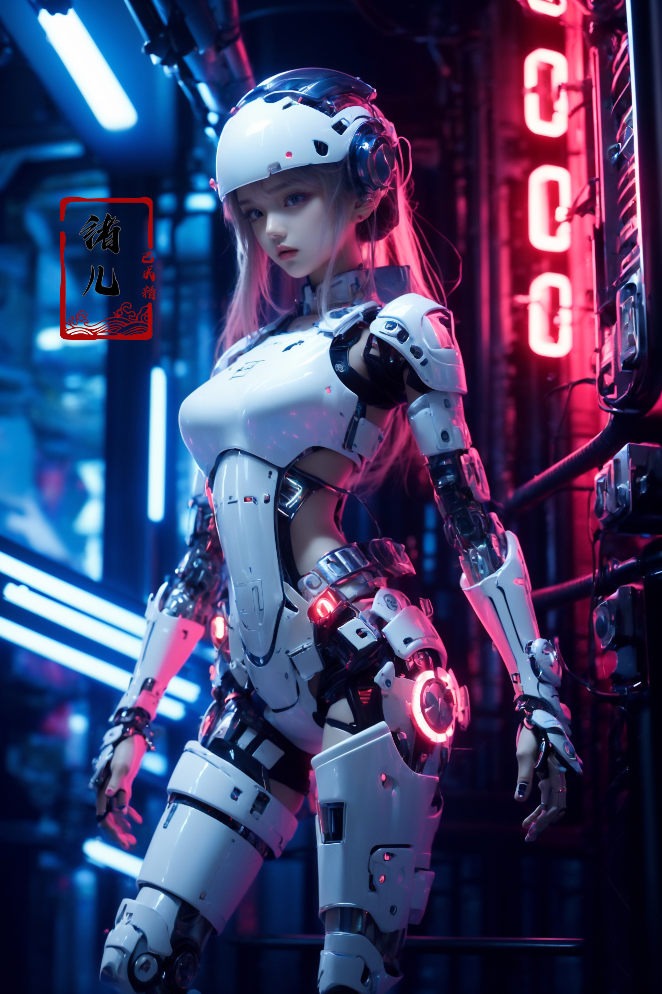 606247209521969794-2916777148-(masterpiece,top quality,best quality,official art,beautiful and aesthetic_1.2),_robotic gid，neon lights，science fiction，_A shot.jpg